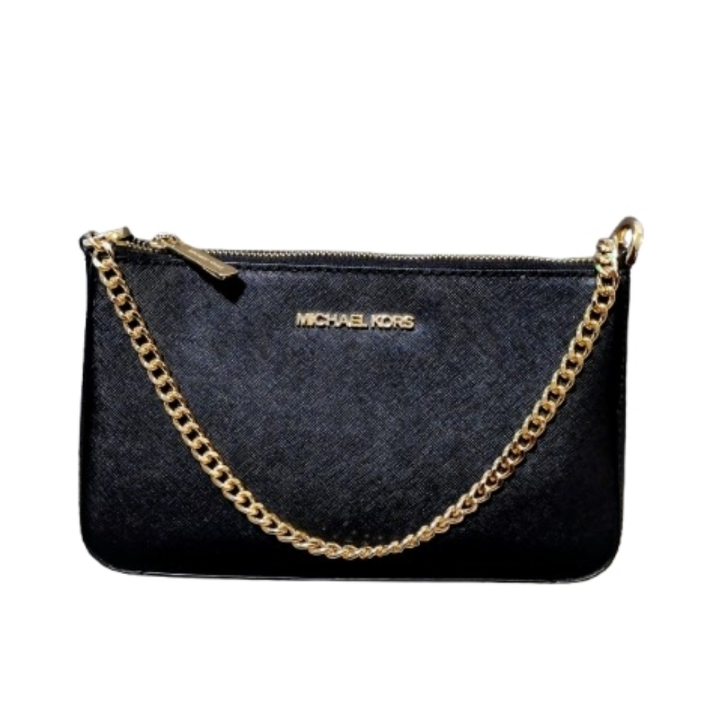 Michael Kors Jet Set Travel Medium Pouchette Crossbody Bag in Black
